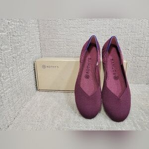 Rothy’s The Flat Womens Size US 9.5 Fig Python Round Toe Slip On Ballet Flat